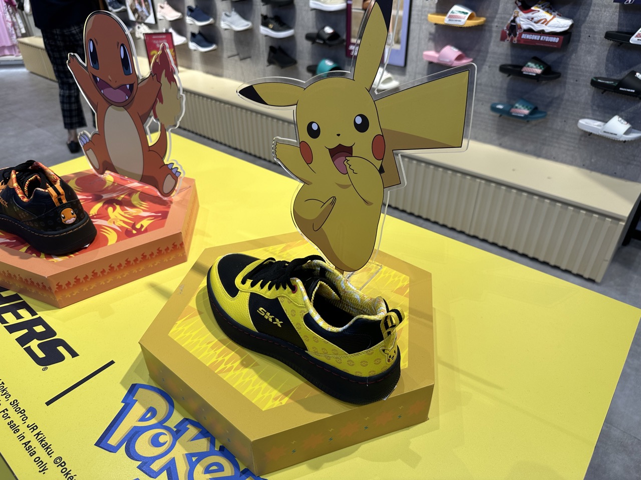 I went shoe shopping, and found the Pokemon Skechers pretty amusing