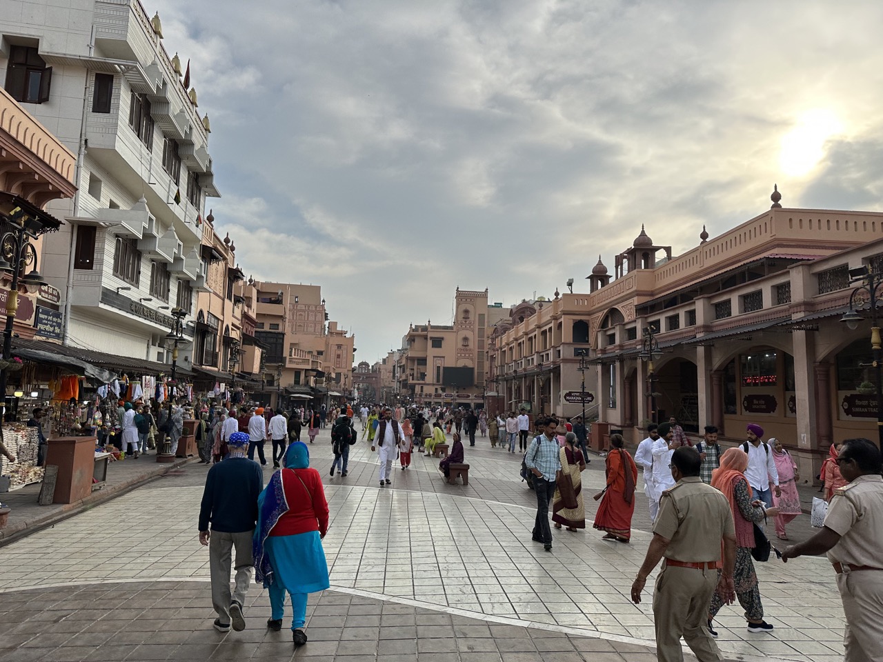 Golden Temple Road is a pedestrian street lined with shops