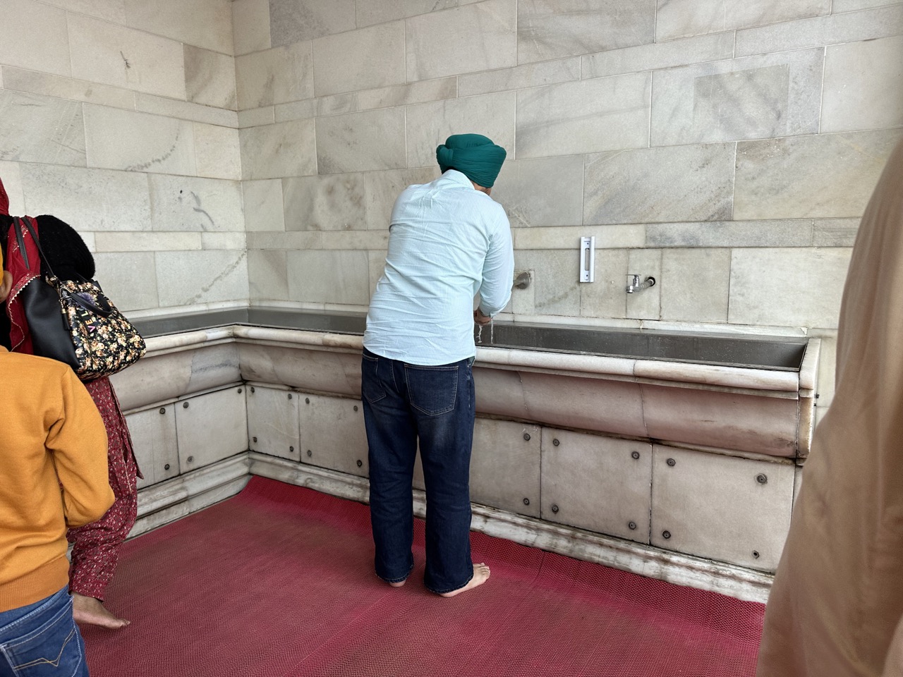 Before entering the temple you can wash your hands at these sinks