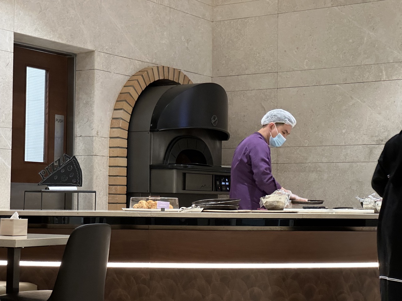 There is a pizza oven in the lounge